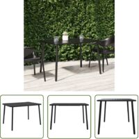 The Living Store Table de jardin anthracite 110x80x71 cm acier - Table De Jardin - Table Extérieure - Mobilier De Jardin - Table En Acier - Table Moderne