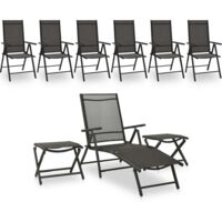 9 pcs Salon de jardin Salon d'extérieur Ensemble Meuble de Jardin Mobilier d'Extérieur Noir et anthracite XFNRX284787