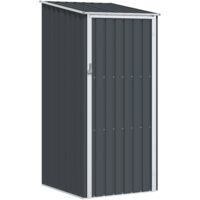 Abri de jardin métal anthracite 87x98x159 cm – Acier galvanisé – Résistant aux intempéries – Conception inclinée pour évacuation eau – Devenirriche