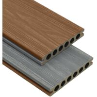 Panneaux de terrasse et accessoires Lame de Terrasse WPC Marron/gris 15 m² 4 m MCYMH784454