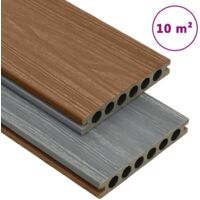 Panneaux de terrasse et accessoires Lame de Terrasse WPC Marron/gris 10 m² 4 m MCYMH724138
