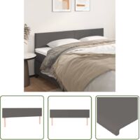 The Living Store Têtes de lit 2 pcs Gris 100x5x78/88 cm Similicuir - Tête De Lit - Têtière De Lit - Literie - Meuble De Chambre - Décoration Chambre