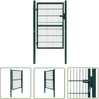 The Living Store Portillon 2D (simple) Vert 106x170 cm - Portail De Clôture - Portillon - Clôture - Jardin - Sécurité