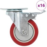 16 pcs Roulettes pivotantes 100 mm Roulettes Meuble Roulettes de Transport BZREH6238248