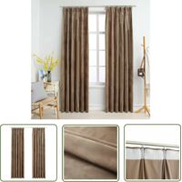 The Living Store Rideaux occultants avec crochets 2 pcs Velours Beige 140x175 cm - Rideaux Velours - Rideaux Occultants - Rideaux Beige - Rideaux Salon - Rideaux Chambre