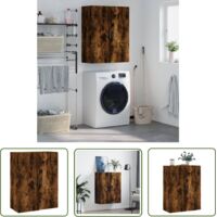 The Living Store Armoire murale chêne fumé 69,5x34x90 cm - Meuble Mural - Armoire Murale - Rangement Mural - Armoire De Rangement - Meuble De Cuisine