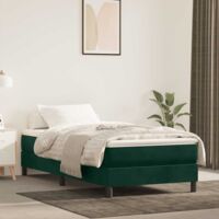 Lit Adulte,Sommier à ressorts de lit,Lit Simple,Cadre de lit à ressorts - Vert foncé 90x190 cm Velours DETHB35943