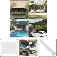 The Living Store Voile de parasol tissu oxford rectangulaire 4x6 m blanc - Parapluie - Voile Solaire - Parasol Rectangle - Protection Uv - Parasol Jardin