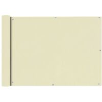 INLIFE Écran de balcon en tissu Oxford 75x600 cm Crème