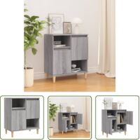 The Living Store Buffet Sonoma gris 60x35x70 cm Bois d'ingénierie - Buffet - Meuble De Rangement - Commode - Armoire - Salon