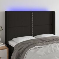 Furniture Limited - Tête de lit à LED Noir 147x16x118/128 cm Tiss