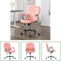 INLIFE Chaise de bureau pivotante Rose Similicuir