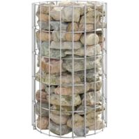 Poteau à gabion Gabion pour Pierres Clôture de gabion circulaire Acier galvanisé Ø30x50 cm KOL8351