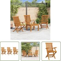 Furniture Limited - Chaises de jardin lot de 3 Bois de teck massi