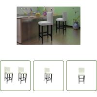 The Living Store Tabourets de bar lot de 2 blanc similicuir - Tabouret De Bar - Tabourets De Bar - Chaise De Bar - Chaises De Bar - Meubles De Cuisine