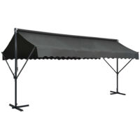 Auvent sur pied, Store Banne, Store double pente manuel 500 x 300 cm Anthracite LKOWF74275