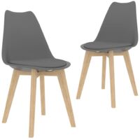 Lot de 2 Chaises à manger,Chaises de salle à manger Gris Plastique HH15185