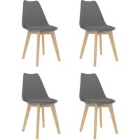 Lot de 4 Chaises à manger,Chaises de salle à manger Gris Plastique HH10416