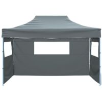 Tente pliable,Chapiteau pliable,Tonnelle de jardin avec 3 parois 3 x 4,5 m Anthracite -42804