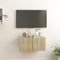Meuble TV à suspendu Banc TV suspendu de Salon Chêne sonoma 60x30x30 cm -FR38002