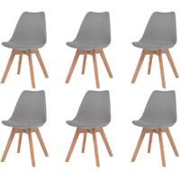 Lot de 6 Chaises à manger,Chaises de salle à manger Gris Plastique HH87326