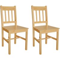 Lot de 2 Chaises à manger,Chaises de salle à manger bois de pin HH40968