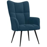 Chaise de relaxation Bleu Velours