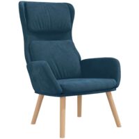 Chaise de relaxation Bleu Velours