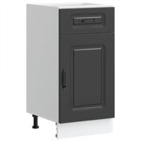 Armoire de cuisine Meuble de cuisine Kalmar noir bois d'ingénierie