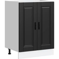 Armoire de cuisine Meuble de cuisine Porto noir bois d'ingénierie