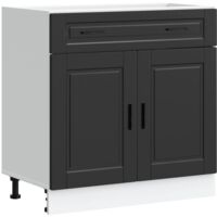 Armoire de cuisine Meuble de cuisine Porto noir bois d'ingénierie