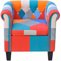 Fauteuil relax Fauteuil avec design de patchwork Tissu