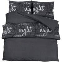 Ensemble de housse de couette Noir 220x240 cm Coton