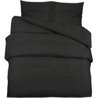 Ensemble de housse de couette Noir 220x240 cm Microfibre légère