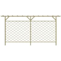 Clôture à lattes de jardin avec pergola Bois