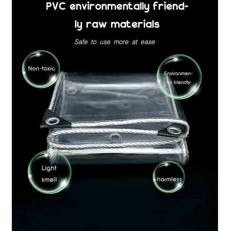 Bâche en PVC transparent pour camion 650 g/m² 0,5 mm, film de fenêtre, bâche  de tente, balcon, terrasse : : Autres