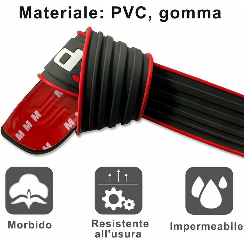 Lot de 4 protections de seuil de portière de voiture en caoutchouc souple  en PVC - Bandes de protection anti-rayures - Anti-salissures - Accessoires