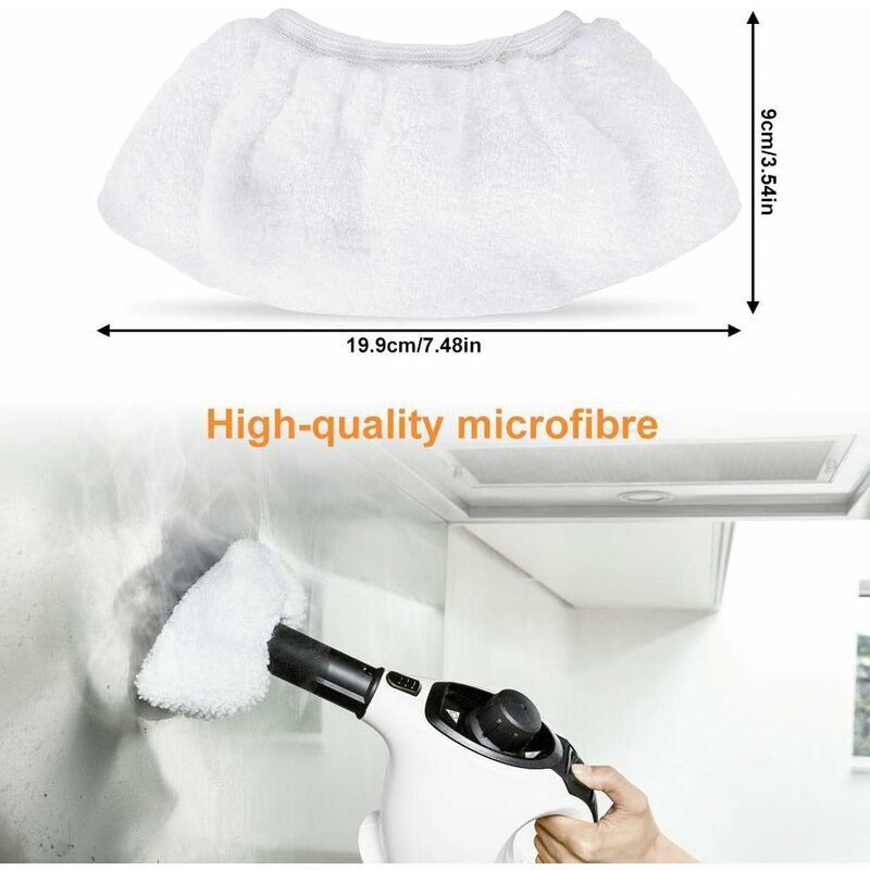 12Pcs Bonnettes Microfibre Lingettes,Blanc Lingettes Bonnettes Accessoire Compatible Avec Plupart Des Nettoyeur A Vapeur 96126197