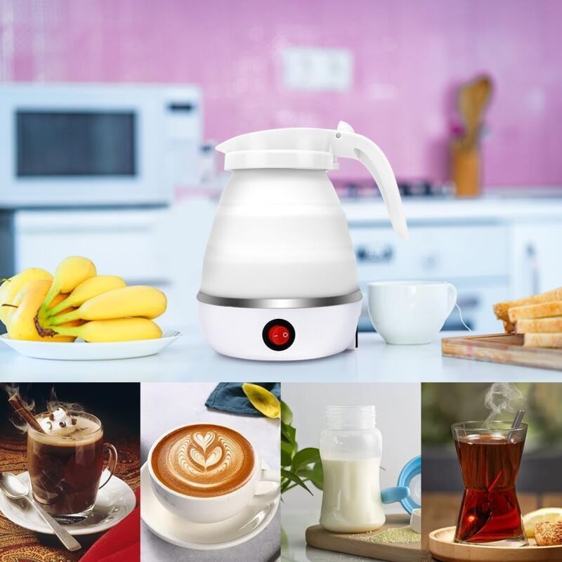 Bouilloire Électrique Pliable, 0.6L Bouilloire De Voyage, Portable Bouilloire Électrique En