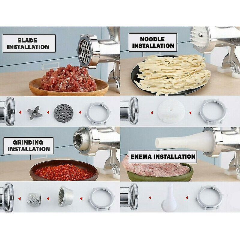Hachoir à Viande Duronic 3000W - Inox Avec Accessoires Pour Saucisses, Kebbés Et Steaks Végétaux
