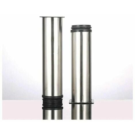 Lot de 4 pieds de meuble en acier inoxydable réglables en hauteur de 25 cm, idéal pour canapé, table, armoires.