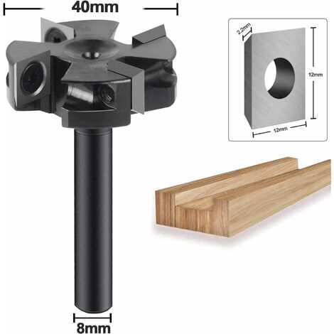 Fraise Plane 6 Mm - Diamètre Coupe 25,4 Mm - Lame Carbure Interchangeable 4 Côtés - Pour Défonceuse, Rabotage Bois