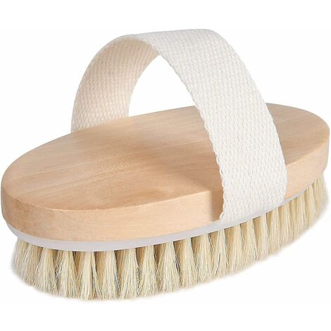 Brosse à brossage à sec - brosse exfoliante à long manche, brosse pour le  corps, brosse sèche pour la cellulite et le lymphat