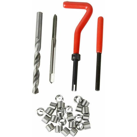  Kit de réparation de filetage métrique 20 pièces M5 M6 M8 M10  M12 M14 Helicoil Car Pro Coil Tool M10 x 1,25