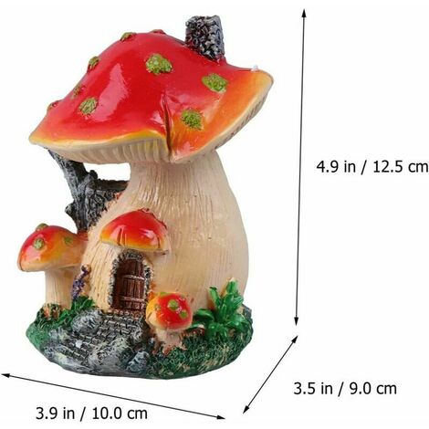 XVX Fée Jardin Champignon Maison Miniature Fée Figurines Résine Champignon  Statue Ornement DIY Jardin Bonsaï Micro