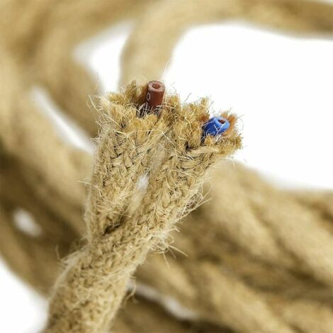 XVX 10m Fil électrique Corde, 2 Cœurs Linge de Câble d'éclairage de Corde Vintage Fil de cuivre recouvert Rétro Tressé Industriel Corde pour DIY Pendentif Lampe zhuoxuan