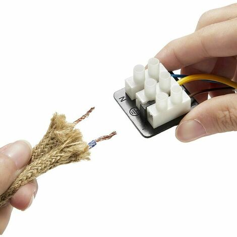 XVX 10m Fil électrique Corde, 2 Cœurs Linge de Câble d'éclairage de Corde Vintage Fil de cuivre recouvert Rétro Tressé Industriel Corde pour DIY Pendentif Lampe zhuoxuan