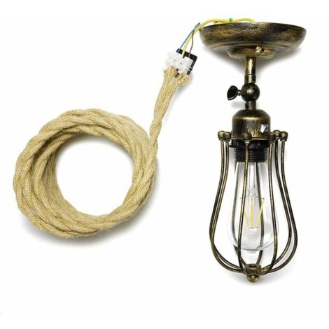 XVX 10m Fil électrique Corde, 2 Cœurs Linge de Câble d'éclairage de Corde Vintage Fil de cuivre recouvert Rétro Tressé Industriel Corde pour DIY Pendentif Lampe zhuoxuan
