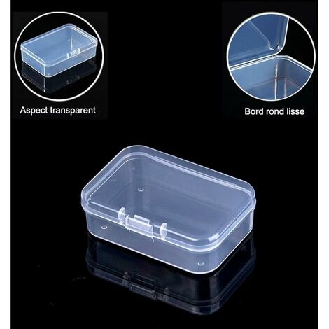 6pcs Boîte de rangement en plastique colorée, petite boîte de rangement en  plastique transparent avec couvercle, boîte de conteneur d'artisanat, boîte