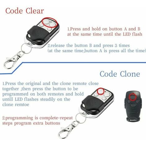 XVX 3 pièces 433.92Mhz Universel Copie Sans Fil Télécommande Porte-clés Émetteur RF pour Clone Porte De Garage Ouvre-porte 433Mhz Duplicateur
